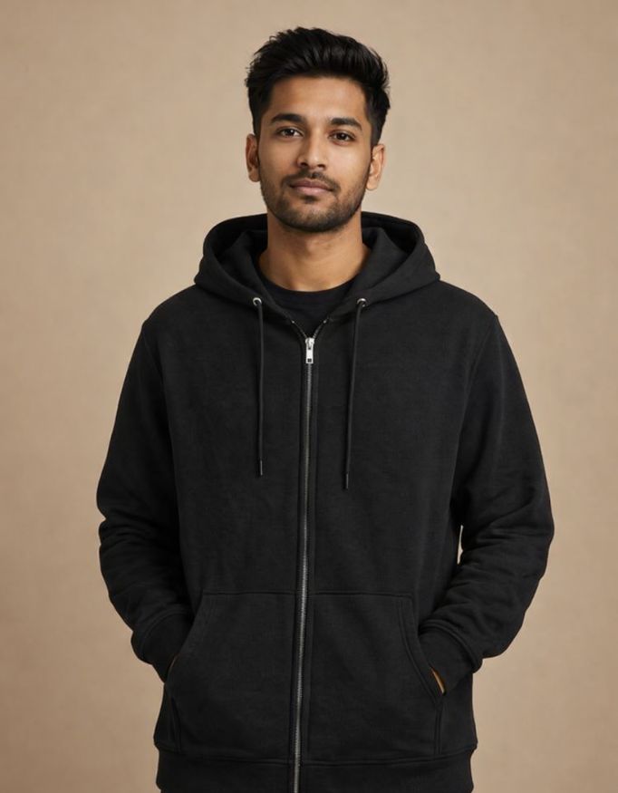 Plain Zip Hoodie